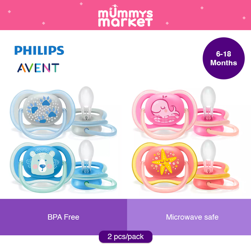 Philips Avent Premium Ultra Air Soother 0-6M/6-18M (Twin Pack) (SCF085/01-04)